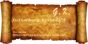 Guttenberg Kristóf névjegykártya